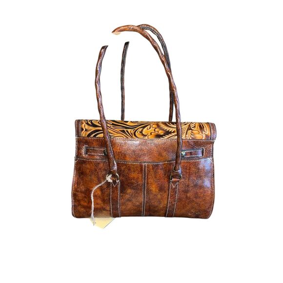 Patricia Nash tooled leather Vienna satchel in Tuscan finish 100% leather - Picture 3 of 13